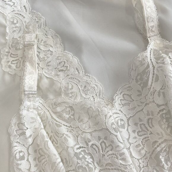 NWT Vintage 90s Wondermaid Bridal White Satin & Lace Full Slip Dress Size 34 - Picture 12 of 13